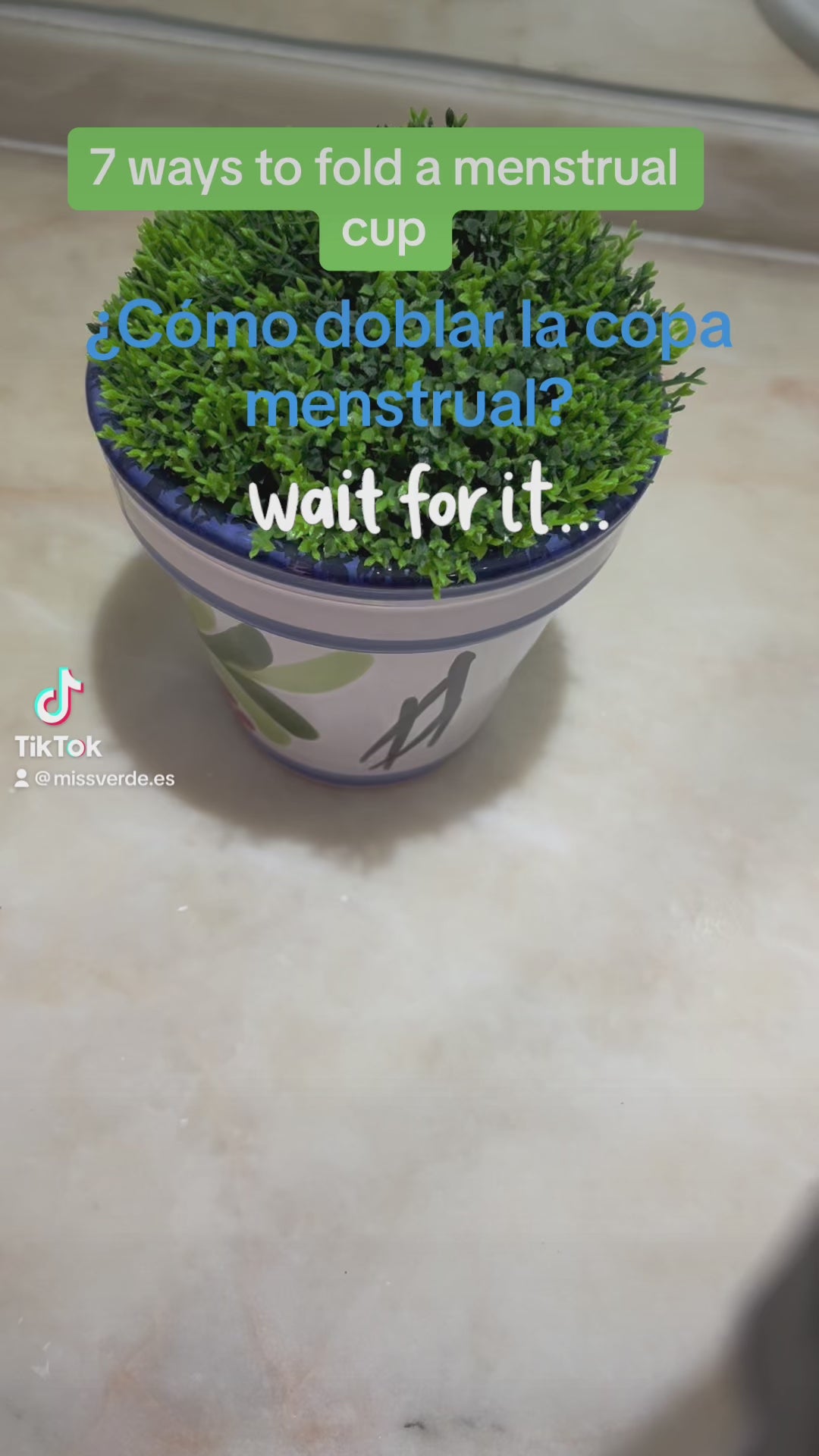 MissVerde Copas menstruales Cómo doblar la copa menstrual TikTok