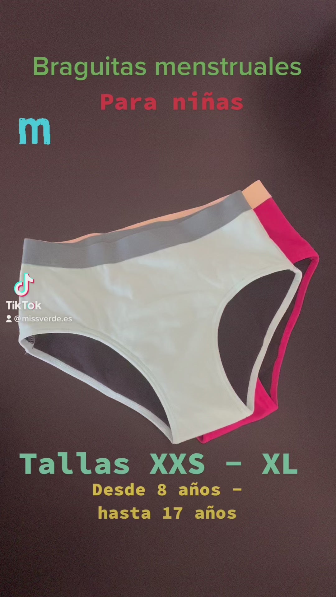 MissVerde bragas menstruales para niñas sin costuras TikTok