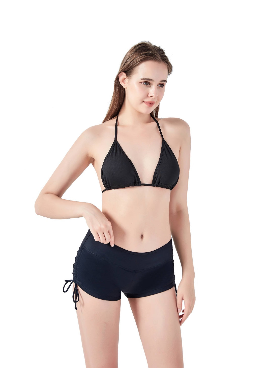 Bikini menstrual talle alto con cordón