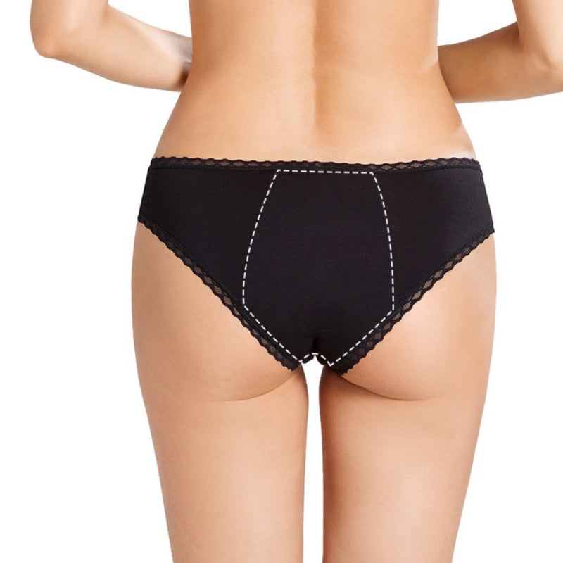 Classic bamboo fibre menstrual panty absorbent area back side