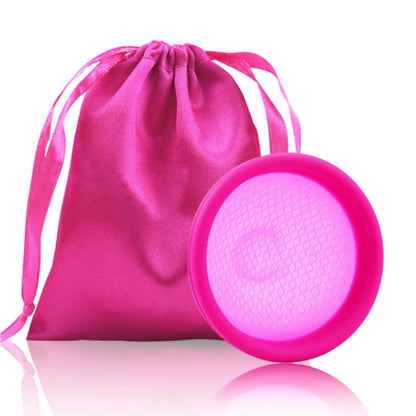 disco menstrual y bolsa saten